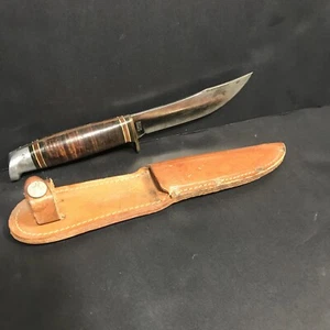Vintage Western Fixed Blade Knife Official Boy Scouts of America With Sheath - Picture 1 of 18