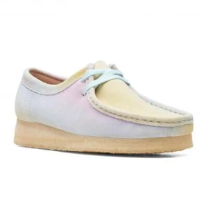 Nuevo en caja Clarks Originales Damas WALLABEE Pastel Multicolor Gamuza Zapatos - Imagen 1 de 8