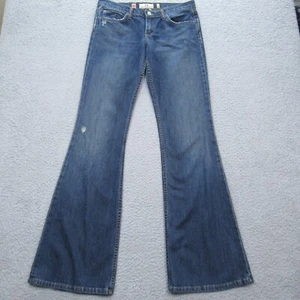 Juicy Couture Women's 29 Flared Leg Denim Blue Jeans with Light Distressing - Picture 1 of 19