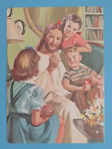 Moneta originale 1966 stampa fronte/retro Gesù parla con i bambini epoca anni 50-60 - Foto 1 di 2