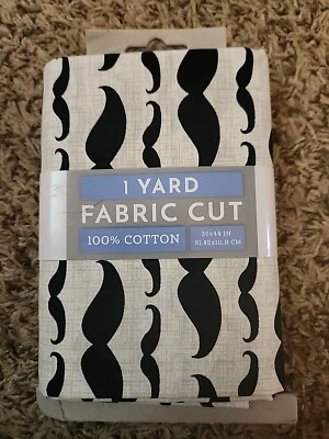 David Textiles Paris Mustache Stripe Cotton 36 X 44-Inch Precut Sewing Fabric  - Image 1 of 3