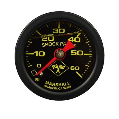 MARSHALL Öl Luft Manometer 0- 60 PSI f. Harley-Davidson Motorrad Öldruck schwarz - Bild 1 von 4
