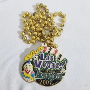 Mardi Gras Bead Las Vegas Poker Clown 21" Necklace Parade New Orleans Carnival - Picture 1 of 6