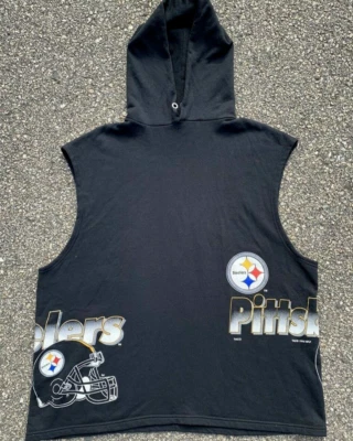 Sudadera con Capucha Sin Mangas De Colección Pittsburgh Steelers Años 90 NFL Para Hombres Talla XL Foto 1 de 4