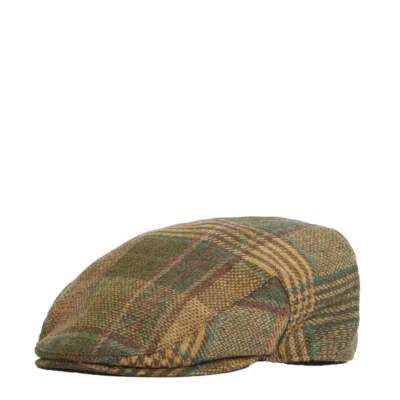 Barbour Deveron Tweed Flat Cap Green Mix - Image 1 of 3