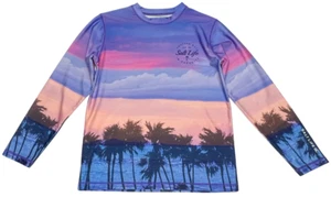 Salt Life Shirt Girls Youth (L) Palm Trees SLX Performance Fishing Long Sleeves - Picture 1 of 4