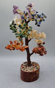 Feng Shui Money Tree Stone/Multi Color Gem and Metal Decorative Figurine - Picture 1 of 11