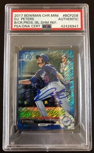 DJ PETERS 2017 BOWMAN CHROME AUTOGRAPH BLUE MINI REFRACTOR RC #/150 PSA AUTO - Picture 1 of 2
