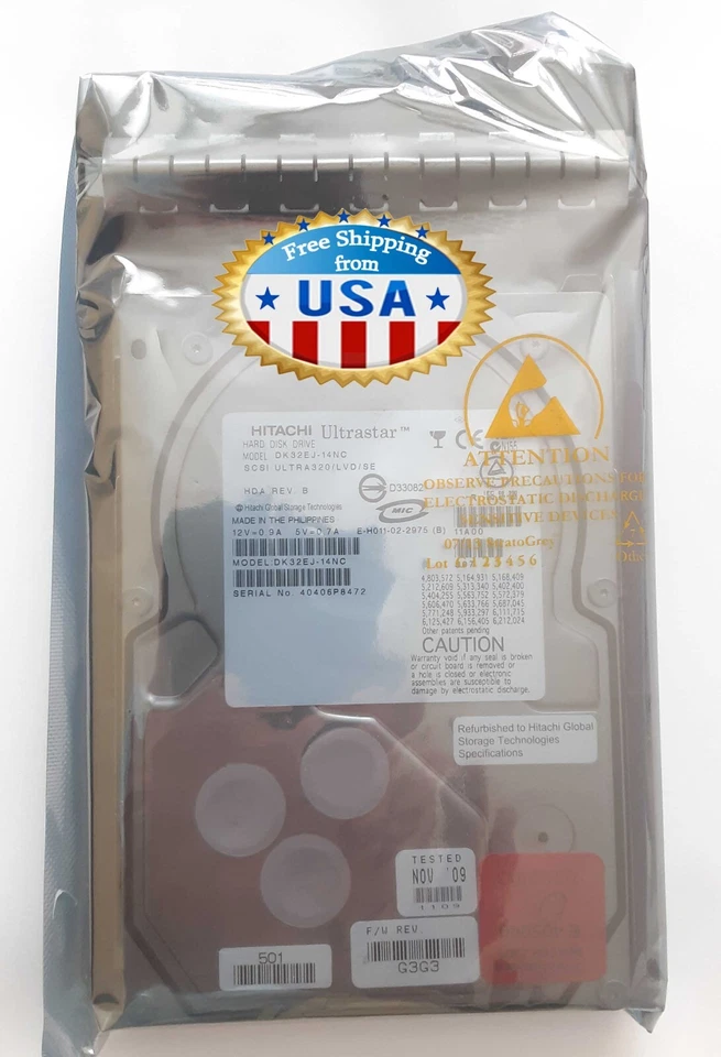 Hitachi DK32EJ-14NC 147GB  3.5 HDD, Speed - 10K, 80PIN - Hitachi Refarbished ! - Image 1 of 4