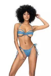 Mapale 67080 Denim Sexy Two Piece Swimsuit - Picture 1 of 6
