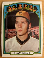 1972 Topps Clay Kirby Baseball Card #173 Padres Low-Grade Fair Creased