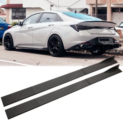 78.7''/2M Carbon Fiber Side Skirt Splitter Rocker Panels Lip For Hyundai Elantra - image 1 of 4