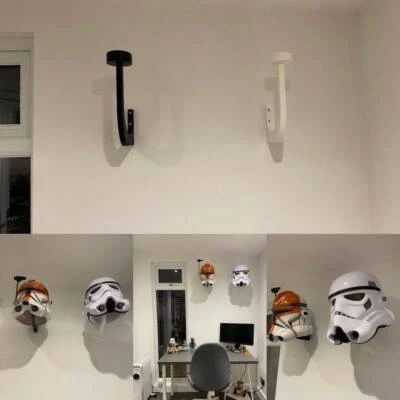Soporte de montaje en pared en forma de L para casco de tamaño completo de Star Wars, etc. - colgador de exhibición