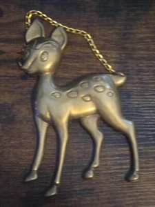 Hanging Metal Brass Deer 7" Tall - Picture 1 of 2
