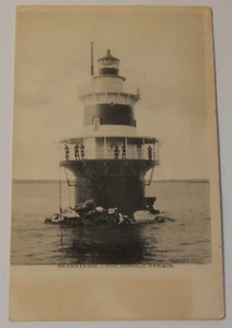 Peck's Ledge Light faro Norwalk Harbor Connecticut postal de colección - Imagen 1 de 2
