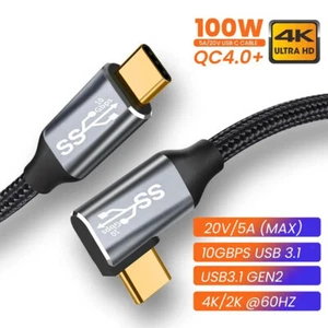 90 right angle Type C USB C to USB C Cable 100W PD Fast Charging Cord iPhone 15 - Picture 1 of 12