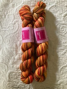 LOT OF 2 Sweet Georgia Yarns Handpainted SW Sock "Omakase 5" Brown Orange - Picture 1 of 3