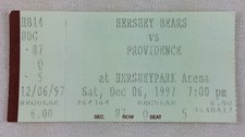 AHL 1997 12/06 Providence Bruins at Hershey Bears Hockey Ticket Stub