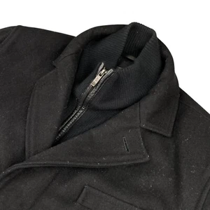 Cole Haan Men's Wool Blend Full Zip Lined Overcoat Black • Medium - Picture 1 of 8