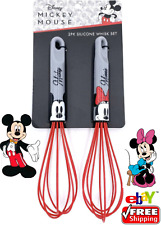 Disney Mickey & Minnie Mouse Silicone Kitchen Egg Whisk Set For Cooking & Baking