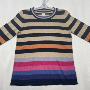 NIC+ZOE Striped Sweater Dress Knit Long Sleeve Colorful Casual Size S - Picture 1 of 10