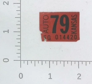 1979 Kansas Auto KFZ Kennzeichen Nummernschild Oldtimer Aufkleber Sticker - Bild 1 von 1