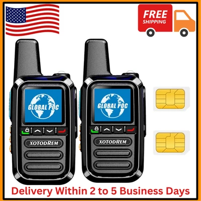 Global Lifetime Free Rapid Walkie Talkies 4G LTE PoC PTT Two Way Radios 2PCS SIM - Image 1 of 4