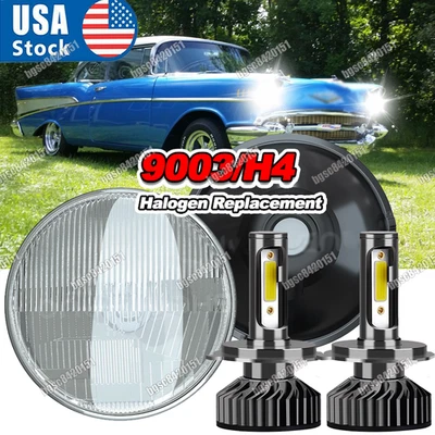 Faros LED redondos de haz alto/bajo DRL para Chevrolet Bel Air 1953-1957 2 piezas 7 pulgadas Foto 1 de 4