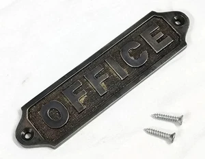 Vintage Solid Brass Office Door Sign Plaque Nautical Antique Wall Decor Plate - Picture 1 of 4