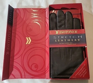Herren ISOTONER schwarz Leder Kaschmir gefüttert Handschuhe XL Geschenkbox Set - Bild 1 von 9