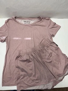 EUC EDDIE BAUER SLEEPWEAR PINK MAUVE 2 PIECE TOP & SHORTS PJ SET WOMENS MEDIUM - Picture 1 of 5