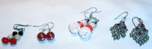 LOT: 4 Pairs Red Earrings - Picture 1 of 6