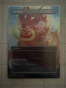 MTG Sol Ring Artist Proof SLD Regen Katzen und Hunde mit Tuschezeichnung von Nana Qi - Bild 1 von 2