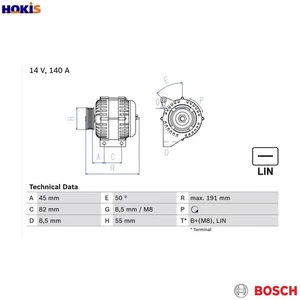 ALTERNATOR 0 986 047 380 FOR VOLVO S80/I XC90/SUV S60 XC70/CROSS/COUNTRY V70 - Picture 1 of 10
