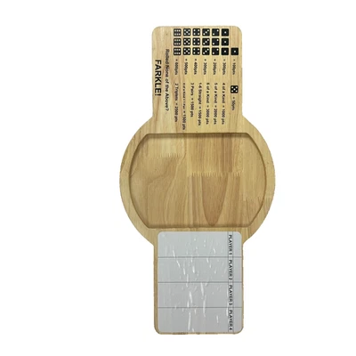 Wooden Farkle Dice Game Rolling Tray with Built-In Scoreboard board only no dice - Image 1 of 4