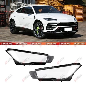 PC Front Headlight Lens Cover Lampshade Trims For Lamborghini Urus 2018-2022 - Picture 1 of 15