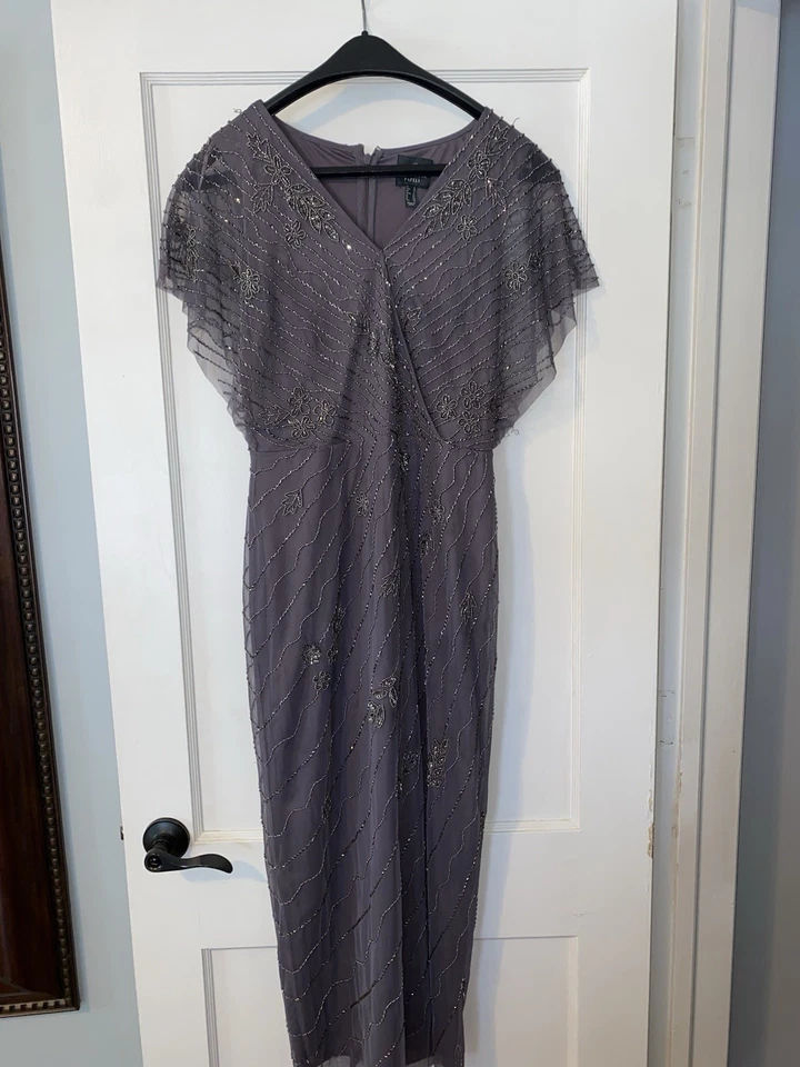 Adrianna Papell size 10 fully beaded long dress Purple - Image 1 of 4