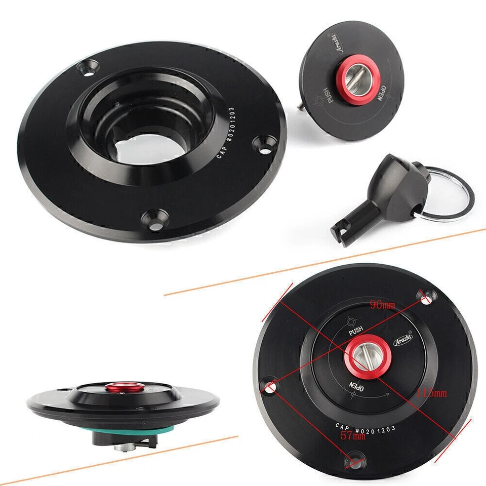 Cubierta de tapa del tanque de combustible de gasolina con llave para Kawasaki Z1000 Z750 ZX-6R 2003-2006 2005 2004 Foto 1 de 1