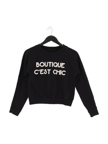 Moschino Felpa Donna con Cappuccio S Nera Grafica 100% Cotone Pullover