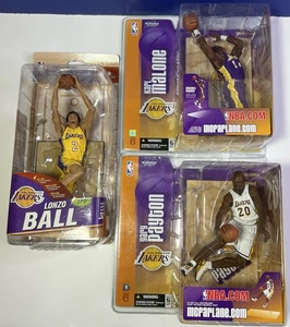 Lot of 3 L.A. Lakers McFarlane Toys Figures Karl Malone, Gary Payton Lonzo Ball - Picture 1 of 9