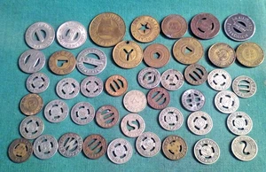 Junk Drawer Lot 46 Various Types Sizes TRANSIT TOKENS Bus Subway Railway Other - Picture 1 of 11
