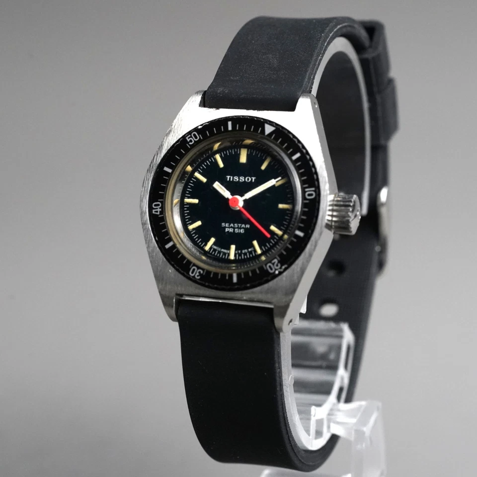 Tissot Women's Vintage 1970 SEASTAR PR516 Diver Mechanical Wristwatch Silver27mm - image 1 of 4