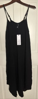 Bobi Los Angeles Black Gauze Strappy Midi Dress Women's M - Image 1 of 4