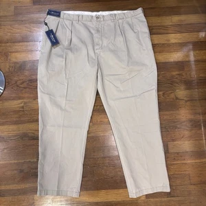 NWT $135 Polo Ralph Lauren Classic Pleated Fit Pants Chino Khaki Sz 46B 46x30 - Picture 1 of 6