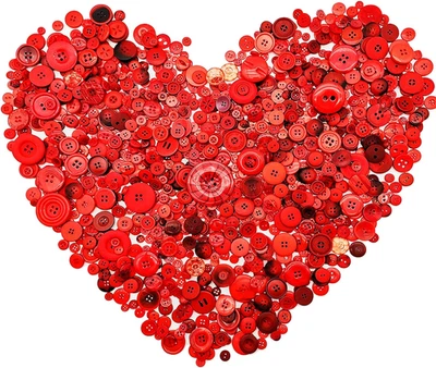 600-700Pcs Red Buttons for Crafts Bulk Assoted Size Red Craft Button for Craftin - Image 1 of 4