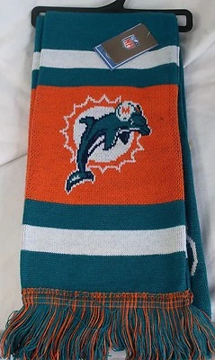 NFL Miami Dolphins Old Logo 2012 Team Stripe Acrylic Scarf 64" by 7" by FOCO - Image 1 of 2
