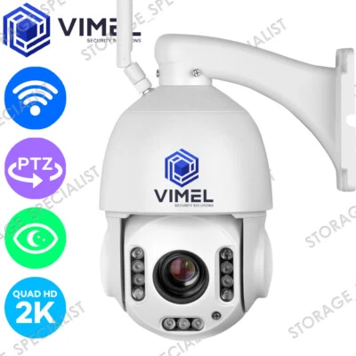 VIMEL 24/7 Security WIFI Camera Flood Light Construction 20X Optical Zoom PTZ 5MP