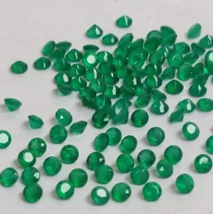 Onice verde naturale di qualità AAA sfaccettata rotonda 6x6 mm pietra preziosa sfusa per gioielli - Foto 1 di 2