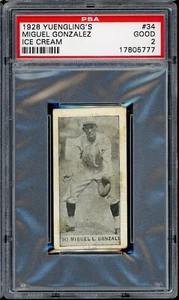 1928 Yuengling's Ice Cream Baseball #34 Miguel Gonzalez PSA 2 - Picture 1 of 2