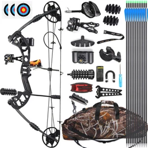 30-70lbs Compoundbogen Set Jagdbogen 320fps Bogenschießen Angeln Jagd Sportbogen - Picture 1 of 17